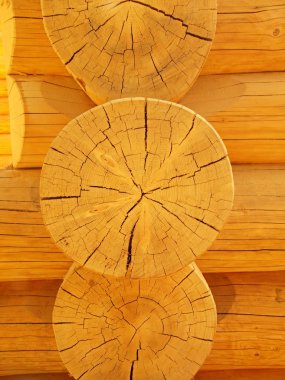 kiriş kabini duvar içinde ayrıntı. odun mantar ilacı boya ile boyanmış.