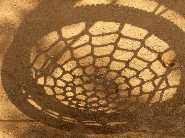 Shadows of children swing spider web. — Stock Photo, Image