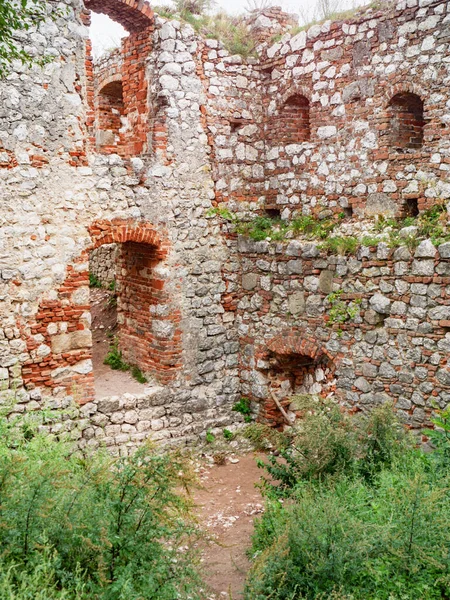 在Pavlov和Dolni Vestonice镇上方的Devin山上的Devicky城堡的废墟 捷克共和国南摩拉维亚的葡萄园区 — 图库照片
