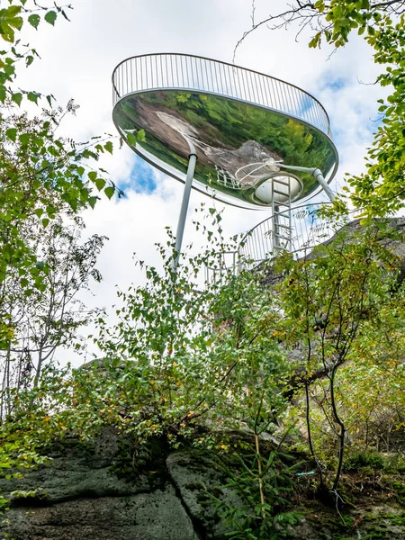 Interesting Lookout Tower Spicka Viewing Platform Design Spaceship View Mountain — Stock Photo, Image