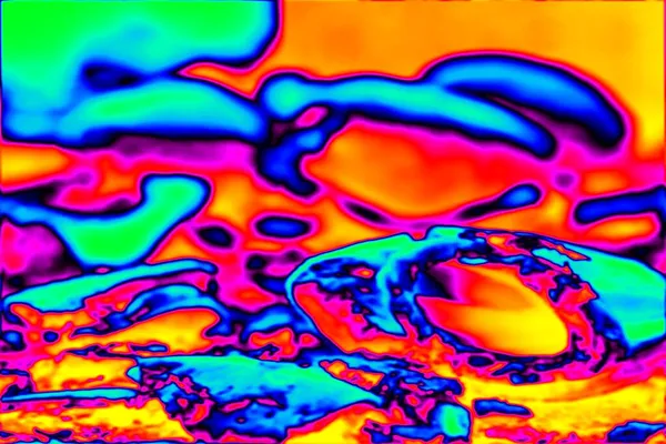 Infrared Thermovision Screen Showing Radiation Leaves Grass Thermal Camera Temperature — Stock Photo, Image