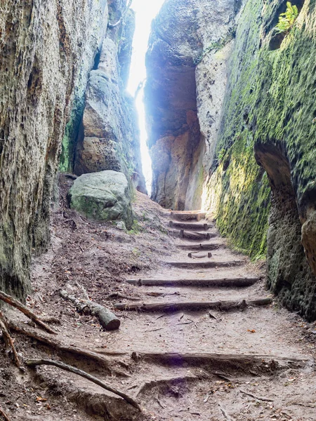 Felsiger Labyrinth Naturpark Kokorin Tschechien — Stockfoto