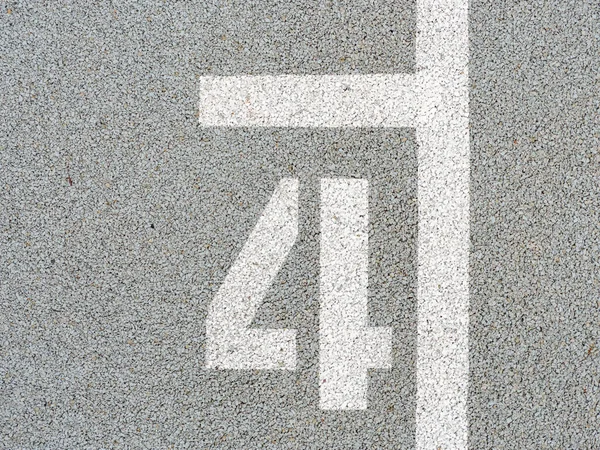 Numer Cztery Pomalowany Miękkiej Gumowej Powierzchni Skoki Hopscotch Gry Liczbami — Zdjęcie stockowe