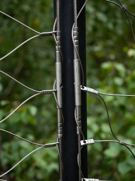 Rostfritt Stål Sväng Spänne Och Ståltråd Kabel Rep Anslutning Modernt — Stockfoto