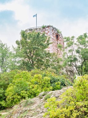Kozi Hradek tower, renaissance defensive two-storey artillery tower with gallery now lookout point. Mikulow town, Czechia