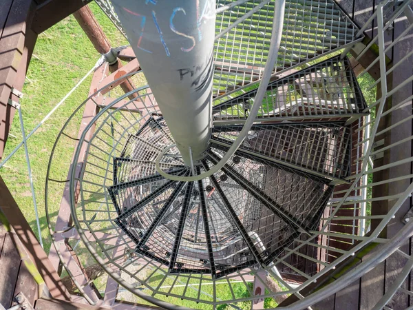 Spiral Staircase Tower Exterior Architecture Popular Landmarks Building Hill Peak — Stockfoto