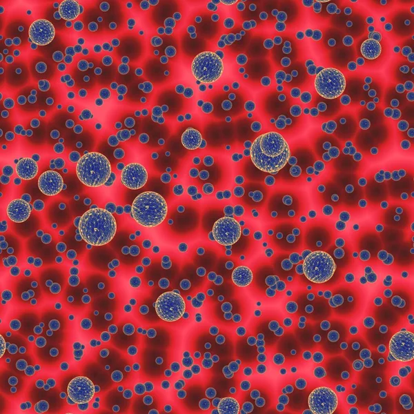 Infezione Virus Nel Flusso Sanguigno Rappresentata Batteri Batteri Microscopici Che — Foto Stock