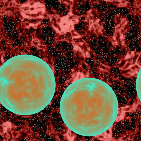 Cellule Del Sangue Animali Che Scorrono Attraverso Vene Con Virus — Foto Stock