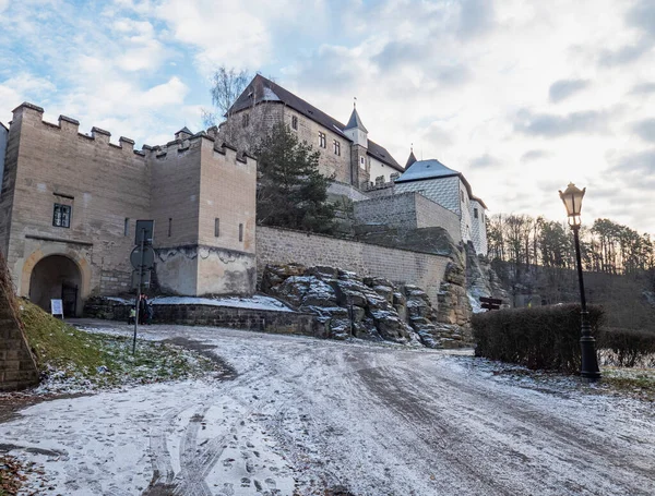Hrad Kost Burg Kost Winter Tschechische Republik Europa — Stockfoto
