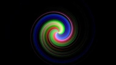 Ringdeki bir ambalajın renkli soyut animasyonu. Hipnotik spiral illüzyon