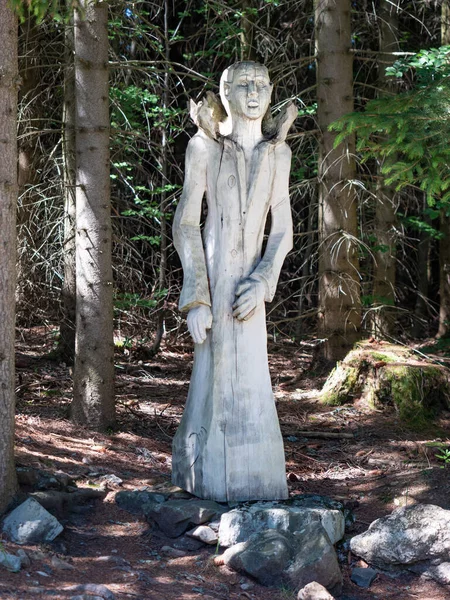 Jesenik Spa Czech Republic July 2022 Statue Guardian Footpath Educational — Stok fotoğraf