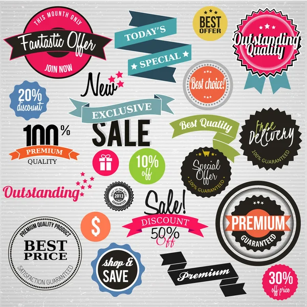 Vector labels and icons — Stock Vector