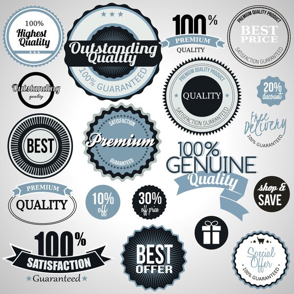 Set of premium quality labels