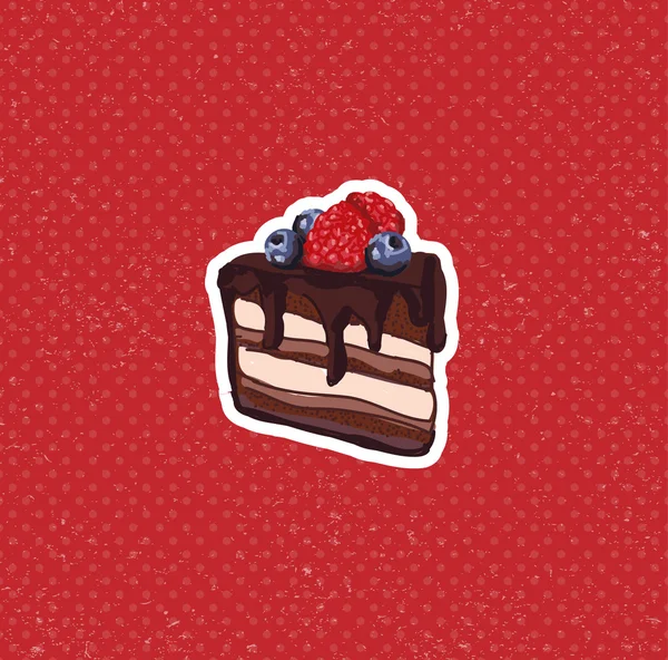 Sticker dessert vectoriel sur fond — Image vectorielle