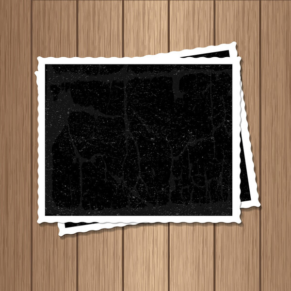 Vector photos on wood texture