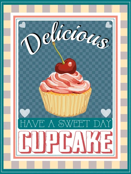 Cupcake diseño vintage — Archivo Imágenes Vectoriales