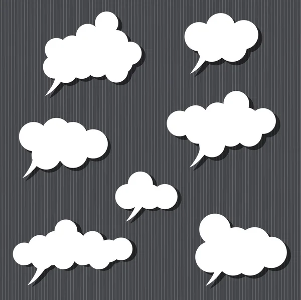 Globos de texto de nube vectorial — Vector de stock