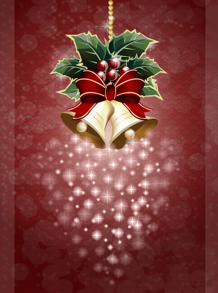 Kerst bells kaart achtergrond — Stockvector