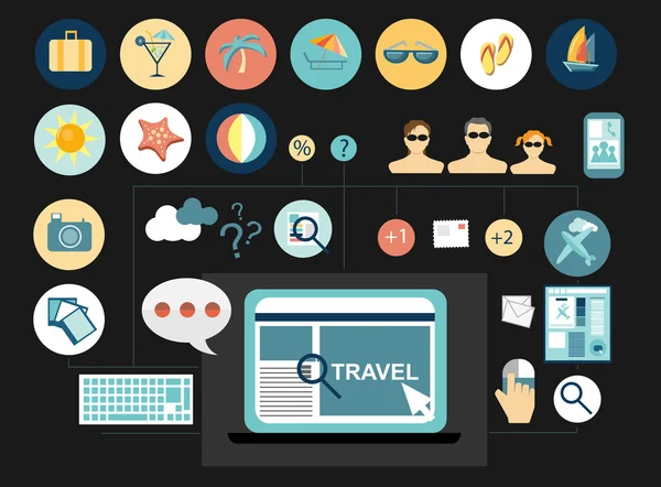 Travel icons set Stock Vector