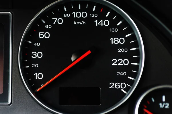 Ταχύμετρο Αυτοκίνητο Αυτοκίνητο Ταμπλό Dashboard Λεπτομέρειες Λυχνίες Ένδειξης Dashboard Ταχύμετρο — Φωτογραφία Αρχείου