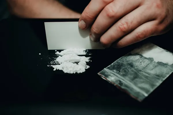 Addict Hace Seguimiento Los Consumidores Drogas Cocaine Addicted Para Hacer — Foto de Stock
