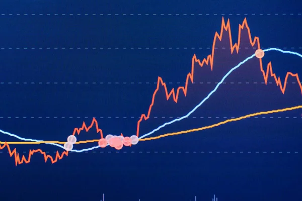 Grafico Negoziazione Borsa Nel Concetto Grafico Investimenti Finanziari Tendenze Economiche — Foto Stock