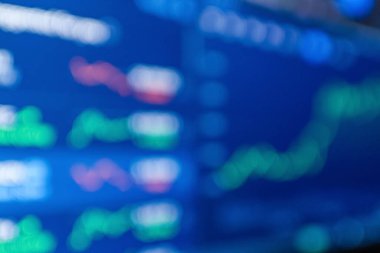 Soyut finans eğrisi mavi arka plan Yatırım, pazarlama kavramı. Bulanık arkaplan.