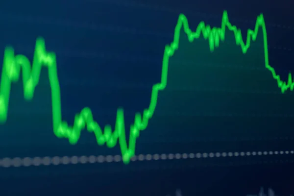 Erfolgsdiagramm Aktienmarkt Auf Dem Bildschirm Selektiver Fokus Unscharfes Bild — Stockfoto