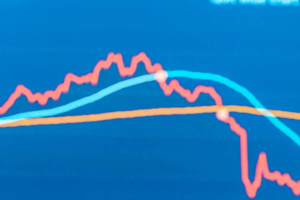 Krisengeschäft Finanzkurve Blauer Hintergrund Investitionen Marketingkrisenkonzept Unscharfer Bildhintergrund — Stockfoto