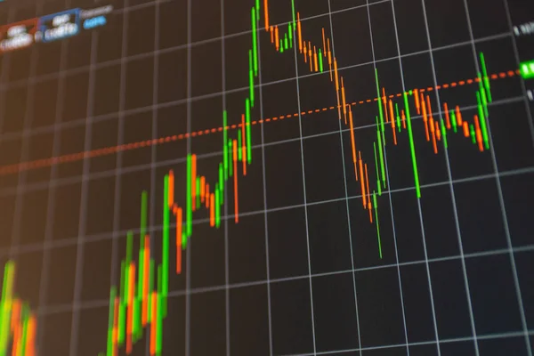 Börsendaten Online Handel Investitionsplattform Auf Dem Computerbildschirm Unscharfer Hintergrund — Stockfoto