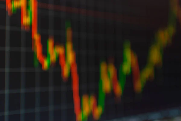 Bildschirm Elektronische Börse Online Handelsplattform Verschwommener Hintergrund Nahaufnahme — Stockfoto