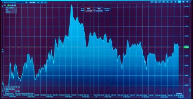 Borsa eur kullanıcı veritabanı kullanır.Görüntü üzerinde grafikleri ve alıntıları çevrimiçi olarak değiş tokuş ederler.Borsa alıntılarının görüntülenmesi.Bilgisayar ekranı. Seçmeli odak, panoramik görünüm.