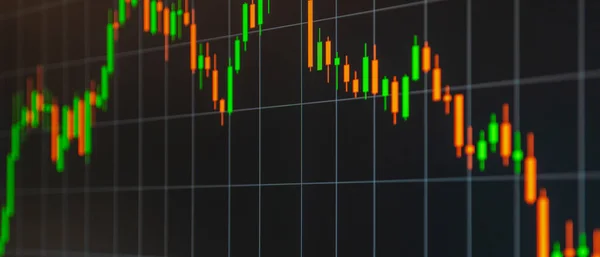 Ежедневные Торговые Цены Онлайновом Фондовом Рынке График Отображения Цветном Экране — стоковое фото