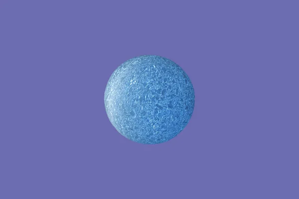Bola Cortiça Azul Agradável Como Planeta Azul Isolado Roxo Veri — Fotografia de Stock