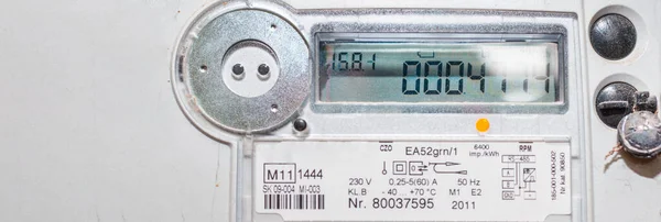 Banner Advertisement Smart Electric Power Meter Counter Measuring Power Usage — Stock Photo, Image