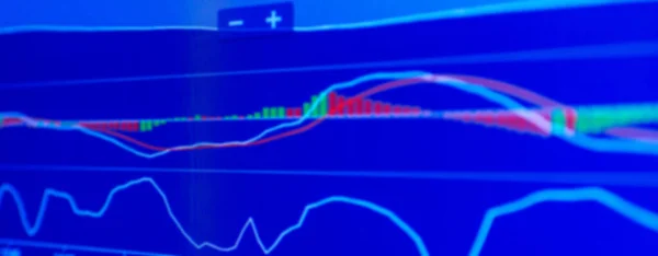 Абстрактный Финансовый Кризис Кривая Синий Фон Инвестиции Маркетинговая Концепция Размытый — стоковое фото