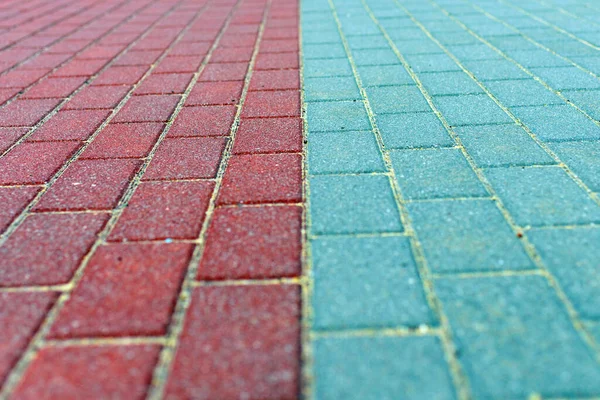 Abstract Background Paving Red Blue Tiles Bricks Pads View Pavement — Stock Photo, Image