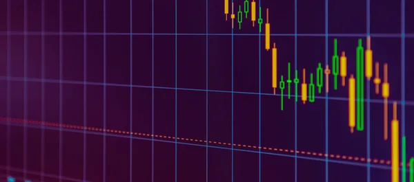 Prezzi Trading Giornalieri Sul Grafico Del Mercato Azionario Online Che — Foto Stock