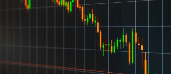 Çevrimiçi Borsa Grafiğinde Günlük Alım Satım Fiyatları Renk Ekranını Gösteriyor — Stok fotoğraf