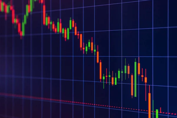 Daily Trading Prices Stock Market Graph Showing Screen Daily Investor — Stock Photo, Image