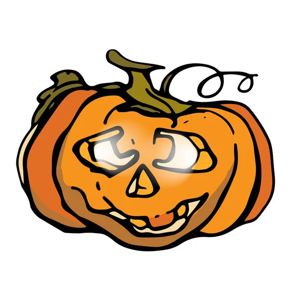 Citrouille Pour Halloween Dessin Graphique Lanterne Jack Une Citrouille Rouge — Image vectorielle