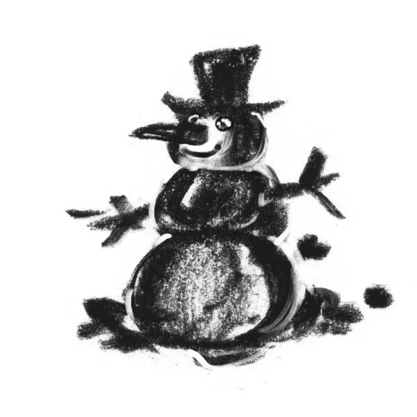 Сніговик Карикатура Емоцій Обличчі Зима Надворі Сублімація Різдвяний Персонаж Незвичайне — стокове фото