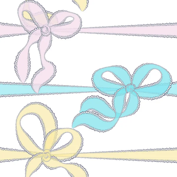 Bows Tied Braid Pastel Colored Backgrounds Scrapbooking Digital Design Lace — Stock Photo, Image