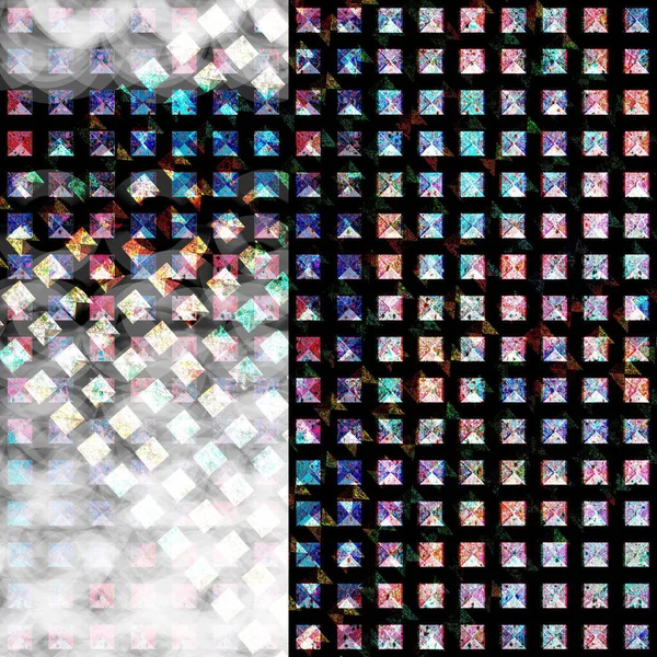 Фон Скрапбукинга Цифрового Творчества Пиксели Виде Набора Квадратов Сетка Плиток — стоковое фото