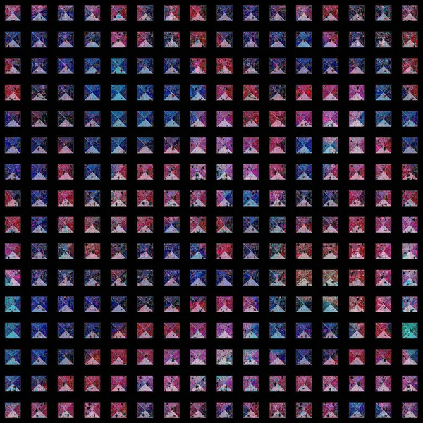 Безшовний Цифровий Шаблон Декількох Квадратів Кольорові Геометричні Плитки Стиль Pixel — стокове фото