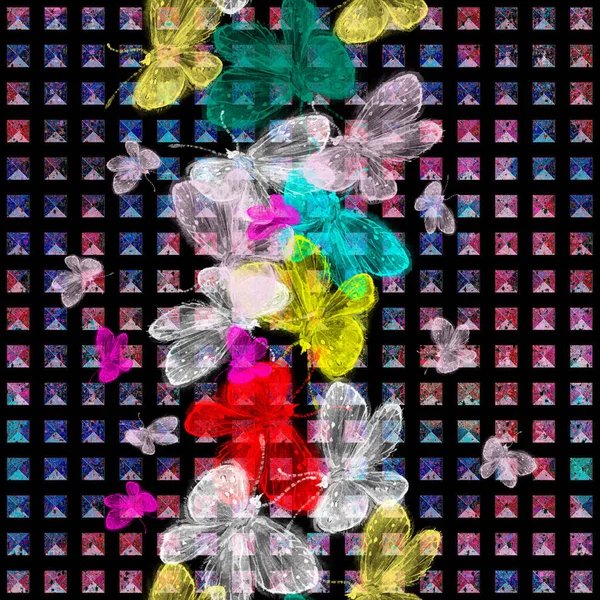 Φόντο Ξάφνιασμα Δεν Είναι Μια Απρόσκοπτη Υφή Pixel Πολύχρωμα Τετράγωνα — Φωτογραφία Αρχείου