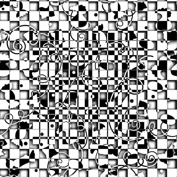 Background Seamless Black White Abstraction Geometric Shapes Candies Shadows Plaster — Stockfoto