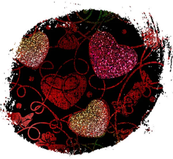 Цветные Темные Пятна Сублимации Неровными Краями День Святого Валентина Блестящее — стоковое фото