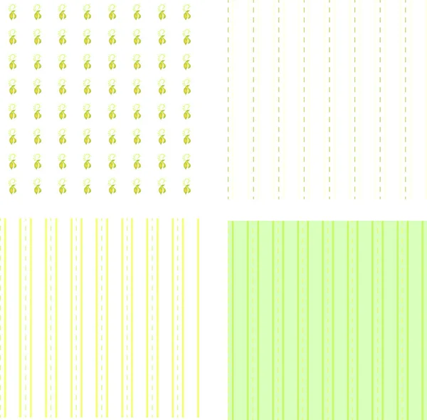Set Seamless Textures Stripes White Green Pink Blue Rustic Style — стоковый вектор