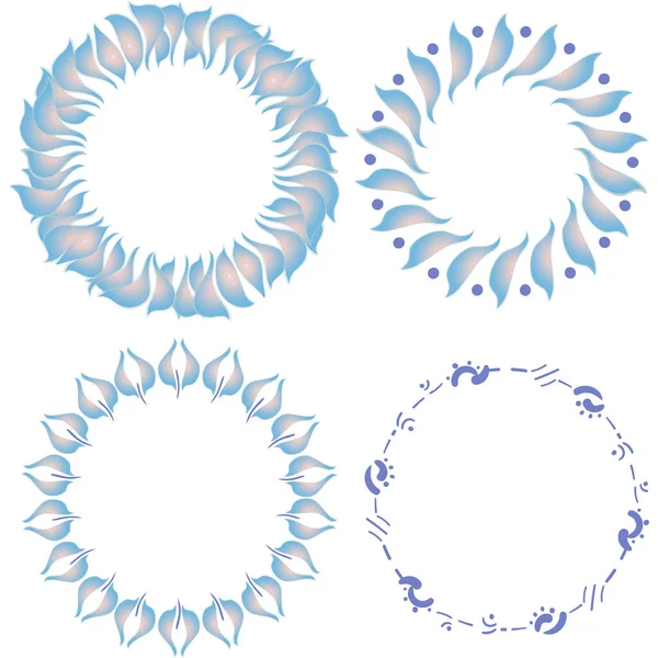 Πλαίσιο Εξάχνωση Στρογγυλό Κύκλο Στεφάνι Λουλούδια Πέταλα Ροζ Μπλε Παστέλ — Φωτογραφία Αρχείου